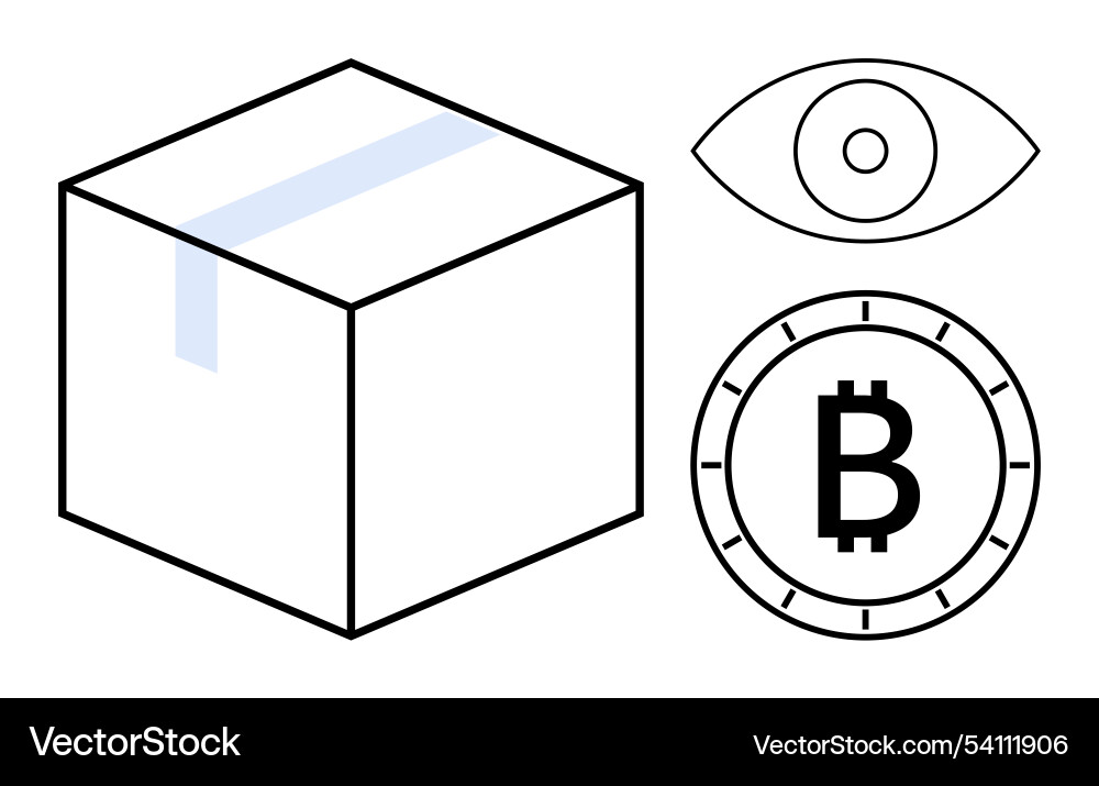 Blockchain-based supply chain concept with bitcoin Blockchain-based supply chain concept with bitcoin vector image