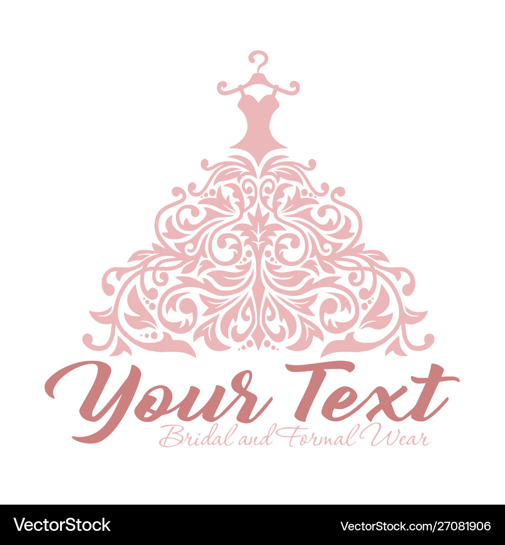 Braut Hochzeit Kleid Boutique-Logo Braut Hochzeit Kleid Boutique-Logo vektorbild