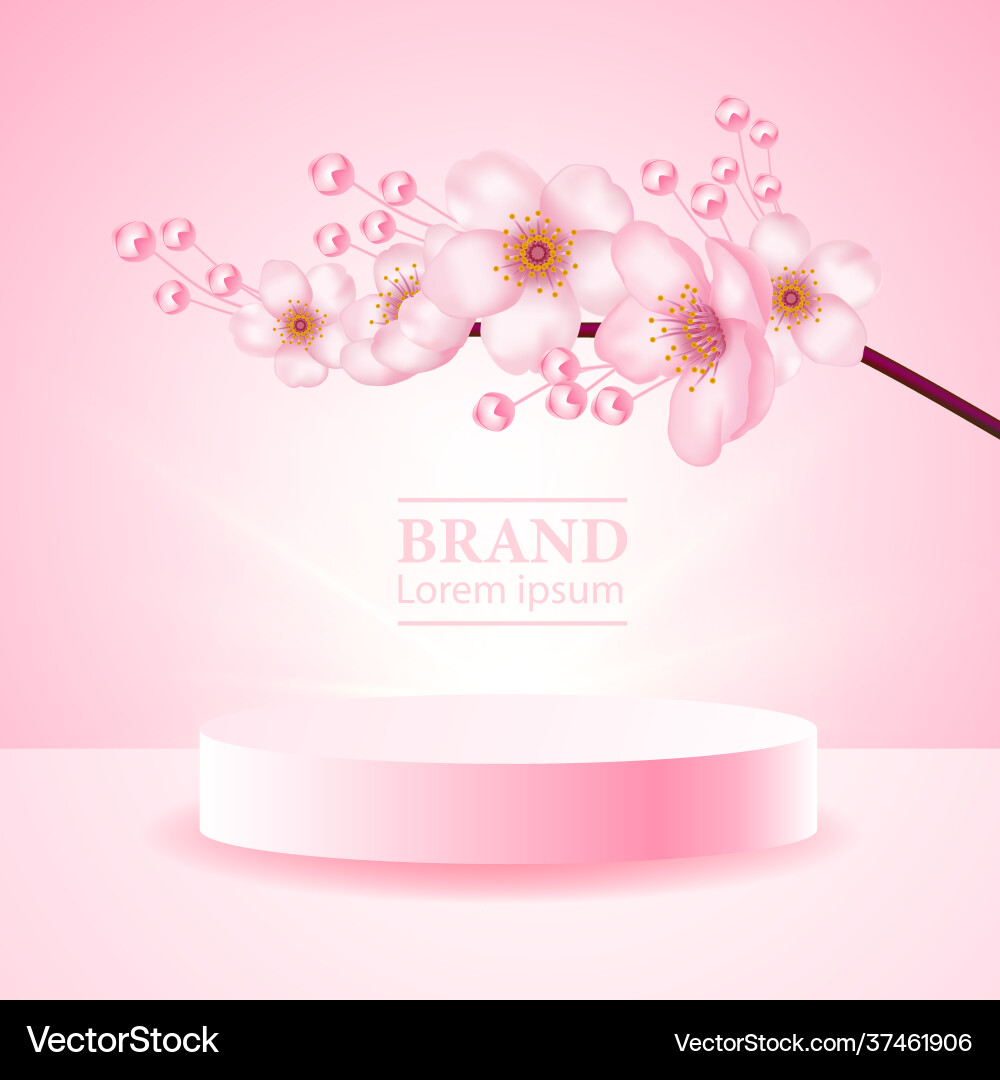 Cherry blossom cream serum product Cherry blossom cream serum product Vector Image