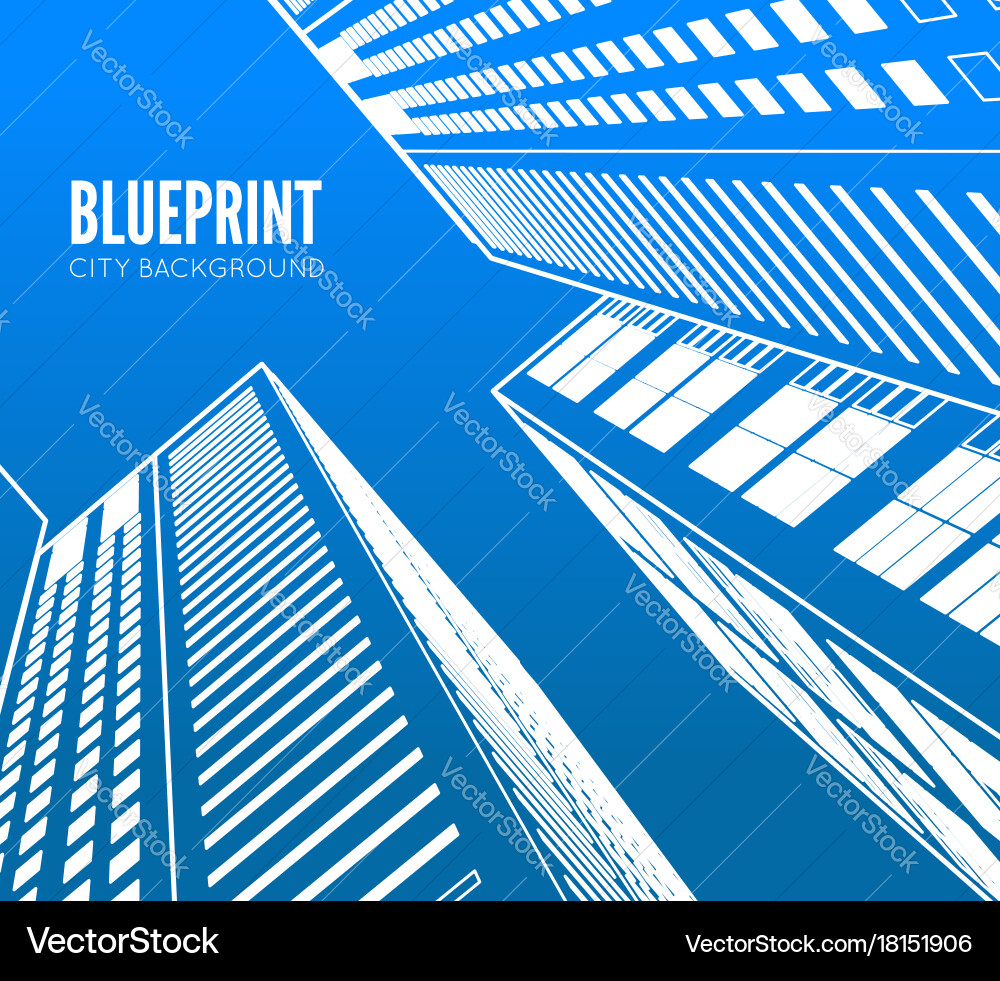City Wireframe Blueprint vector image