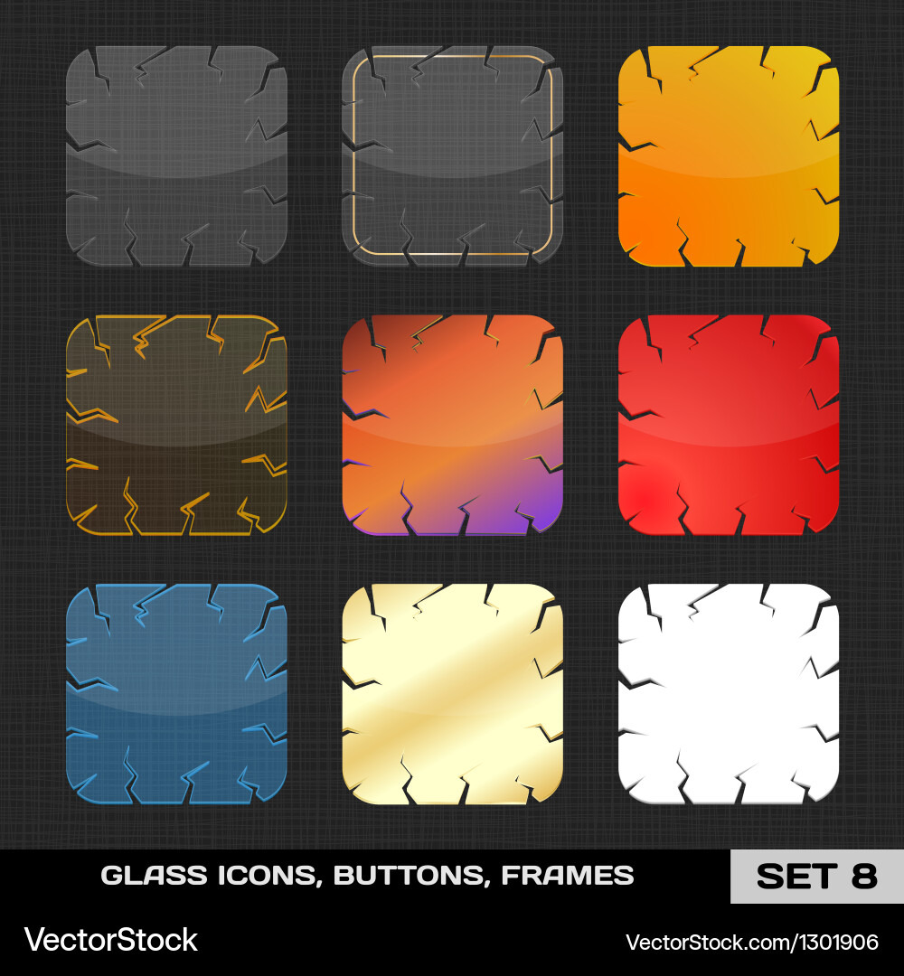Colorful App Icon Button Templates vector image