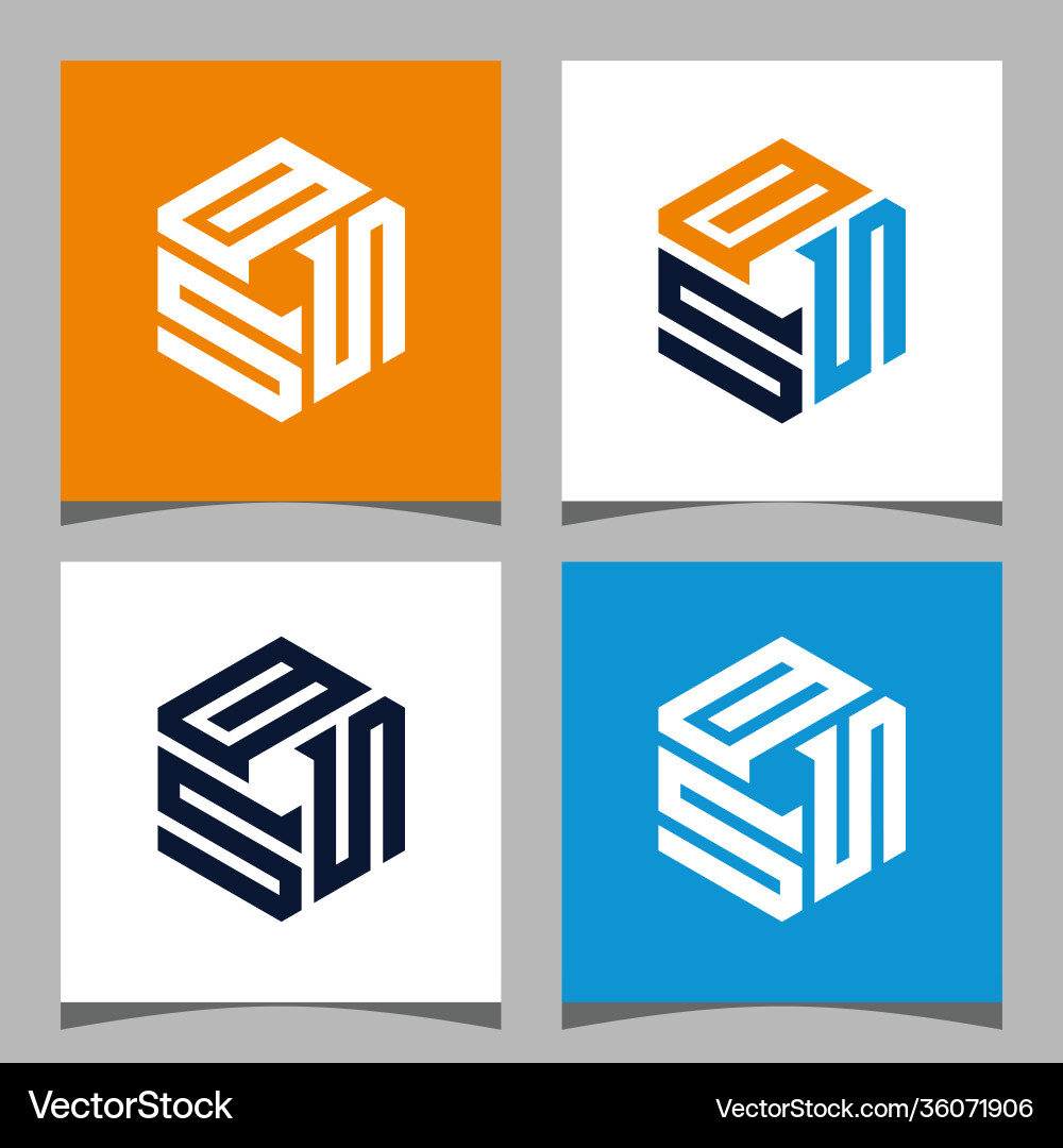 Creative initial letter css hexagon logo design Creative initial letter css hexagon logo design Vector Image