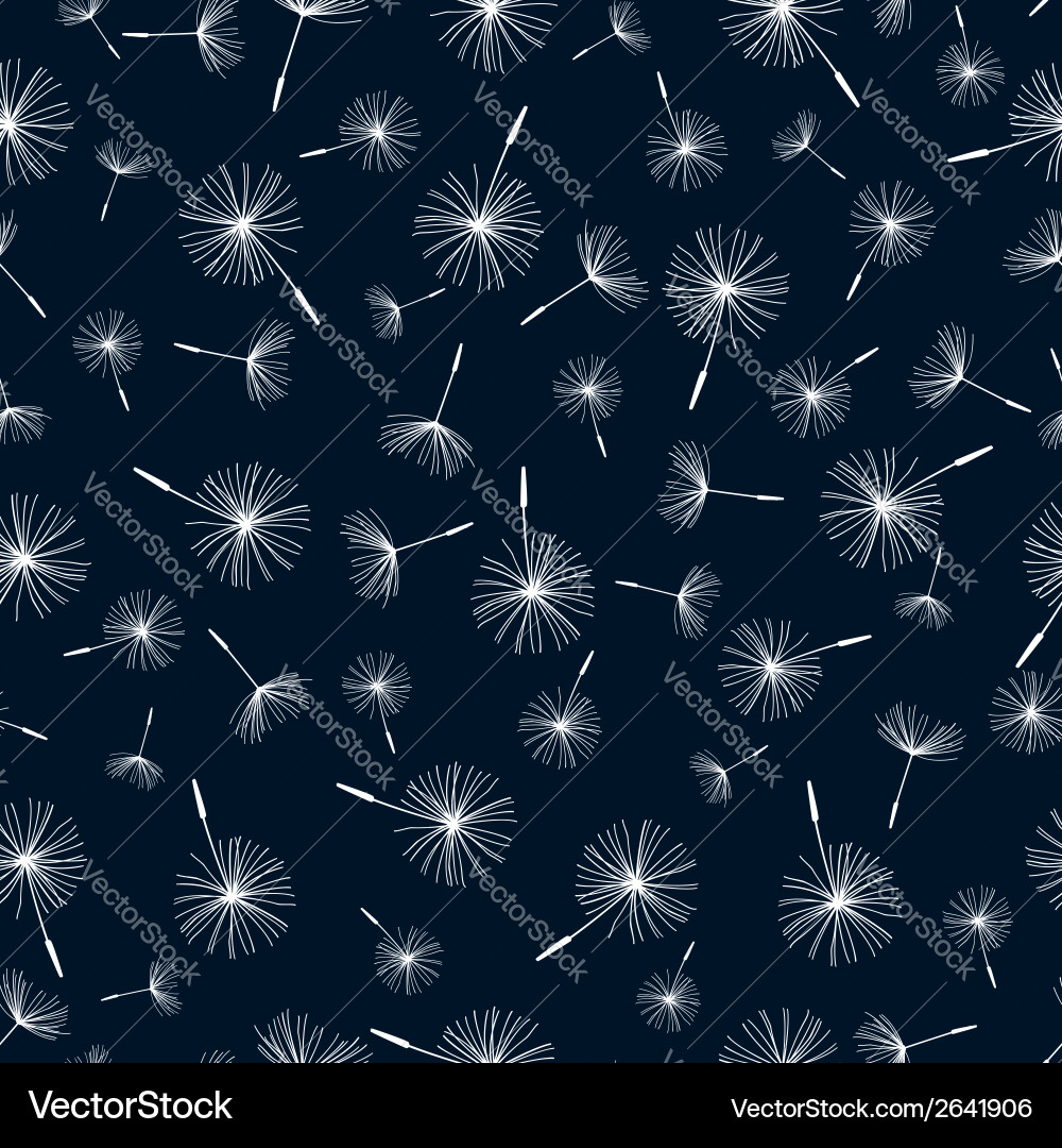 Dandelion Fluff Seamless Pattern vector image