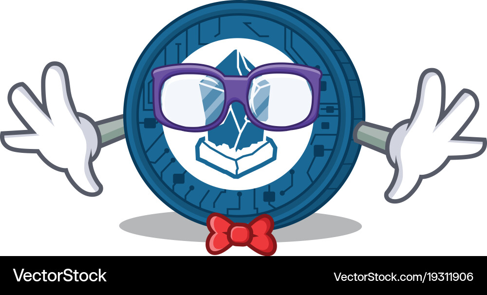 Geek lisk coin character cartoon vector image