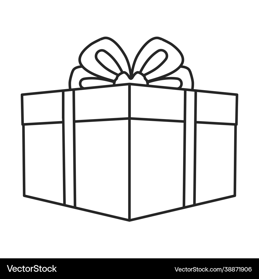 Geschenkbox Iconoutline Ikone isoliert Geschenkbox Iconoutline Ikone isoliert vektorbild