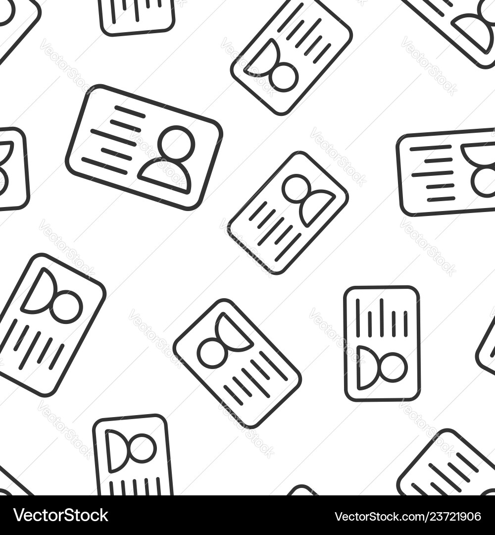 Id card icon seamless pattern background identity Vector Image