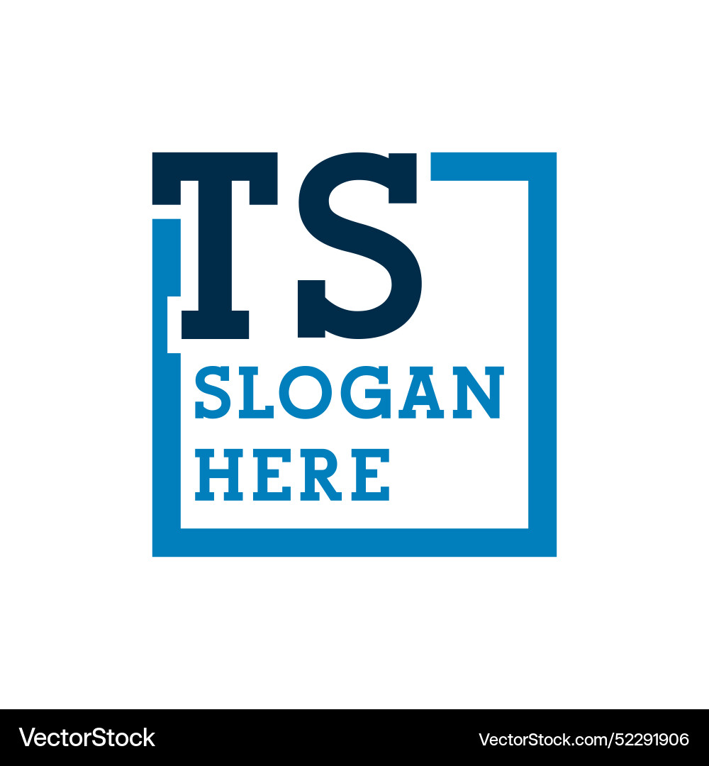 Minimal initials logo letters t and s ts initial Vector Image