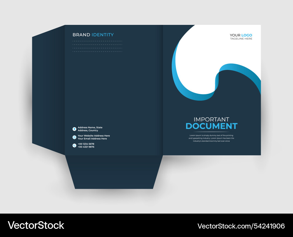 Modern presentation folder design template Vector Image