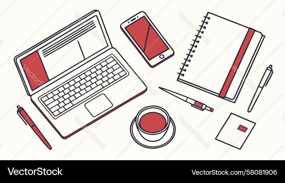 Modern Workspace Setup Vector Image