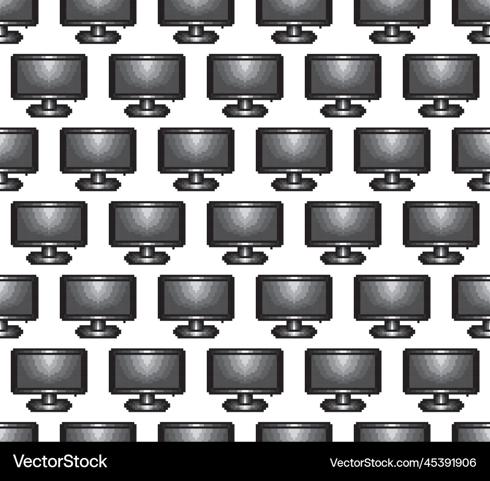 Monitor pattern seamless repeat in cartoon style Monitor pattern seamless repeat in cartoon style vector image