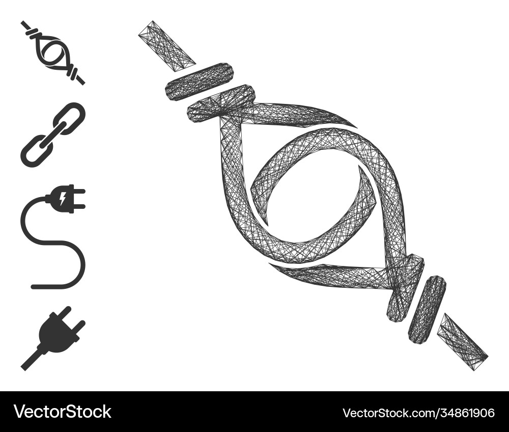 Network knot loop connection mesh Network knot loop connection mesh vector image