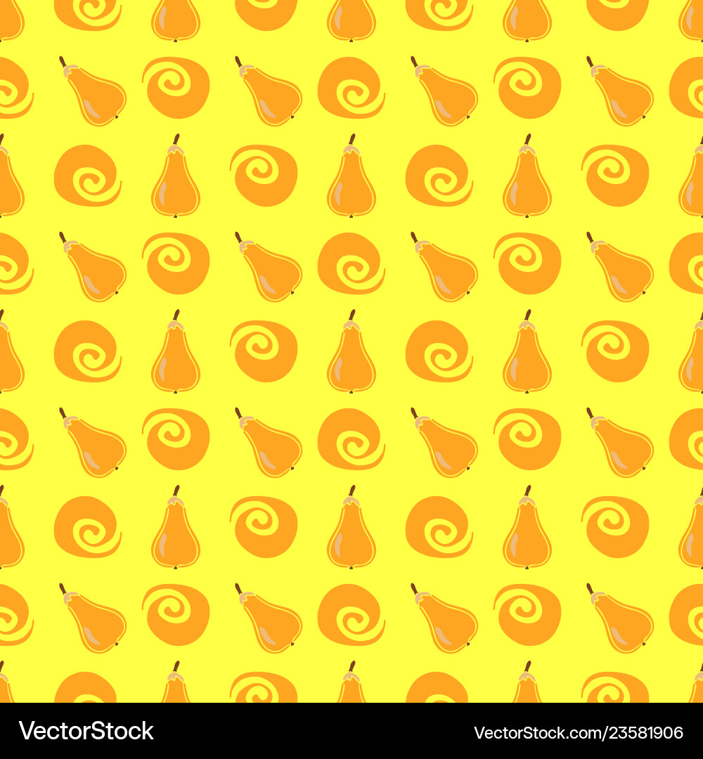 Pear fruit color plain seamless pattern Pear fruit color plain seamless pattern vector image
