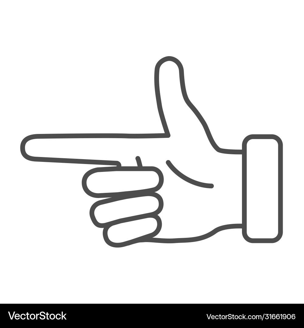 Pointer hand thin line icon gestures concept Pointer hand thin line icon gestures concept vector image