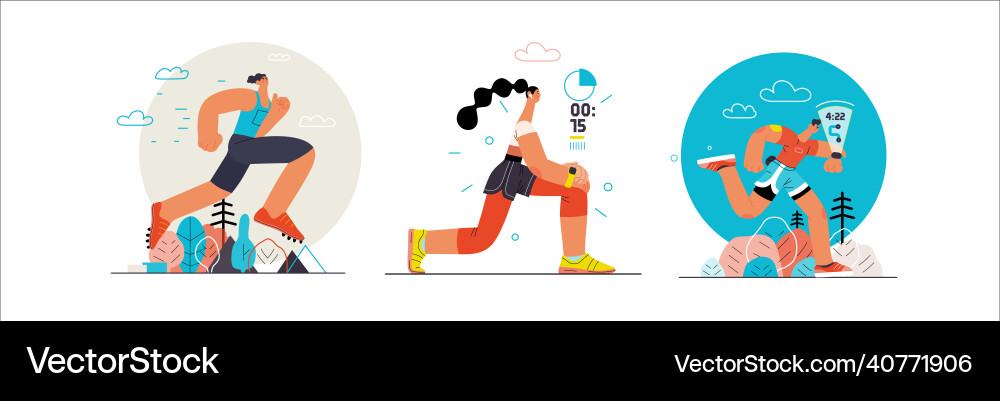 Runners - a set of running Runners - a set of running vector image