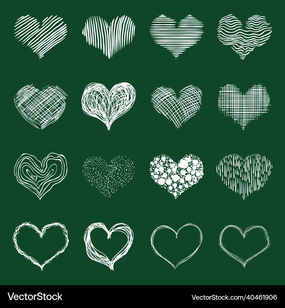 Satz von Doodle Skizze Herzen abstrakte Liebe Satz von Doodle Skizze Herzen abstrakte Liebe vektorbild
