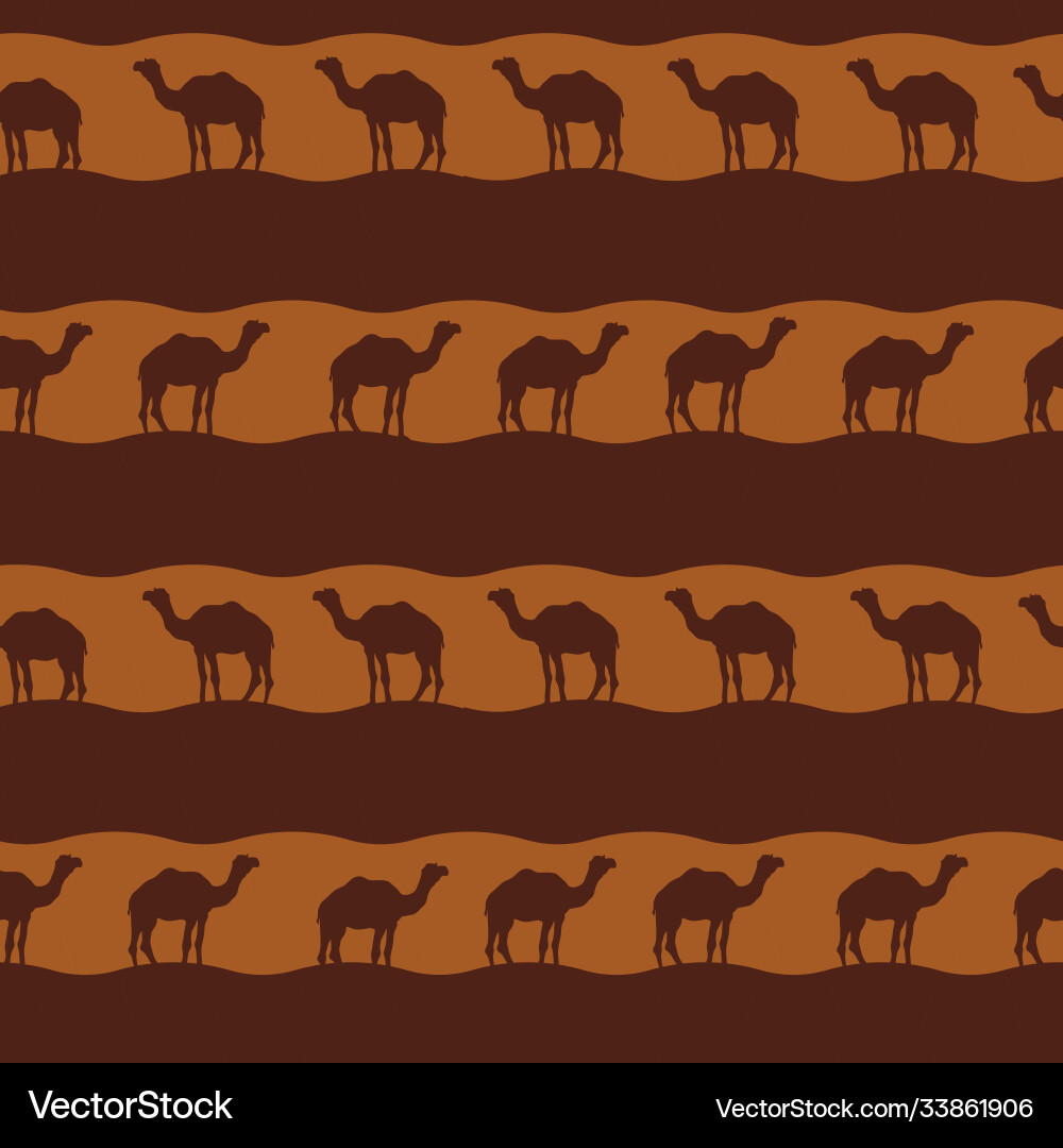 Seamless repeating pattern camels Vector Image