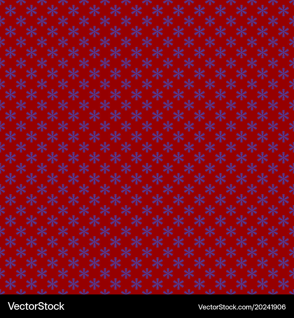 Seamless simple geometric snow flake pattern vector image