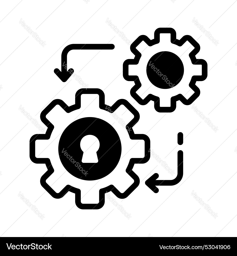 Secure management icon with gear and lock setting Vector Image