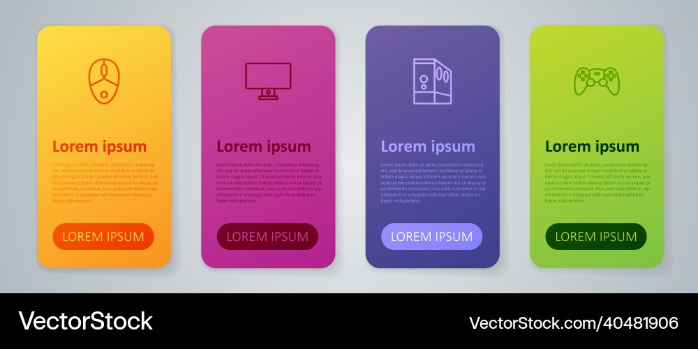 Set line case of computer game controller Set line case of computer game controller vector image