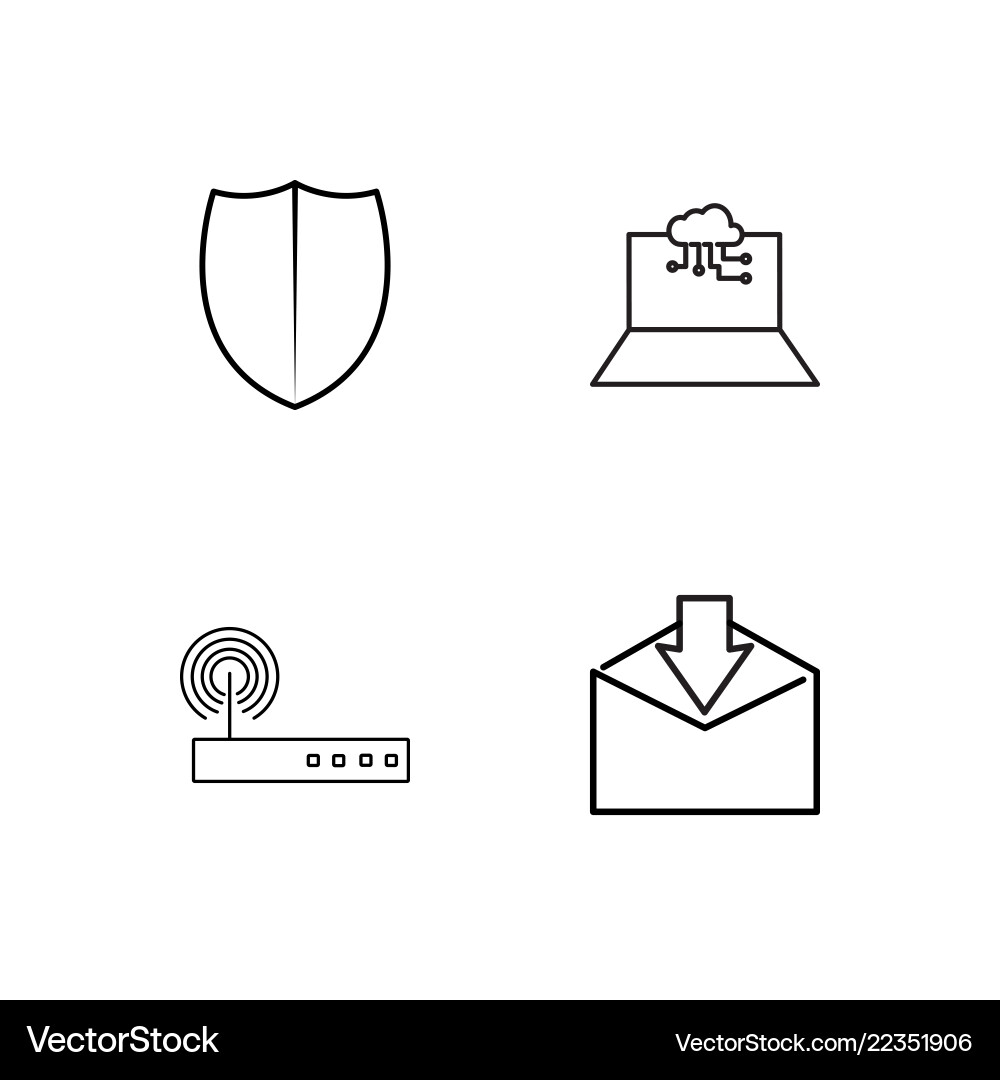 Web simple outlined icons set Web simple outlined icons set Vector Image