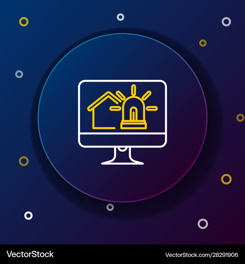 White and yellow line computer monitor with smart White and yellow line computer monitor with smart vector image