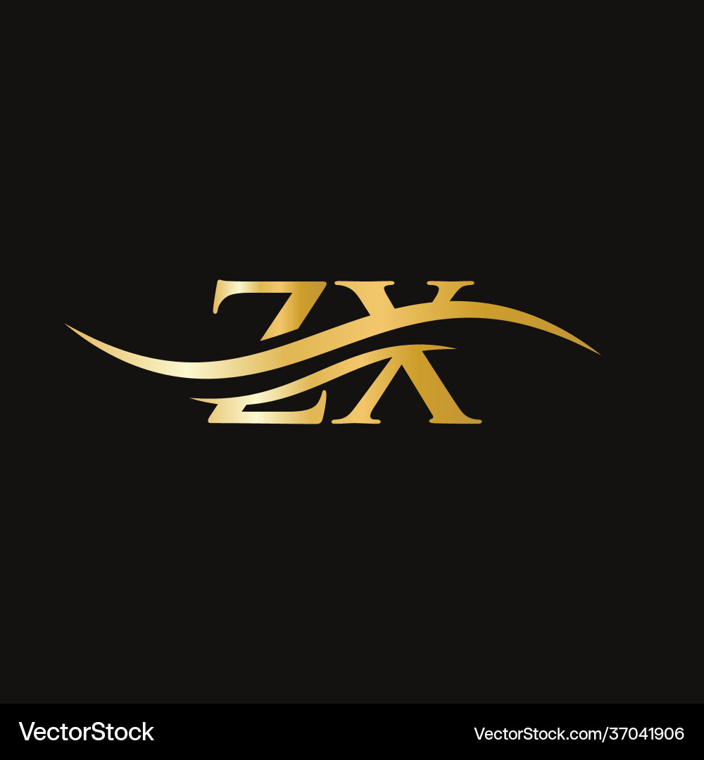 Zx logo design swoosh letter Royalty Free Vector Image Zx logo design swoosh letter Royalty Free Vector Image