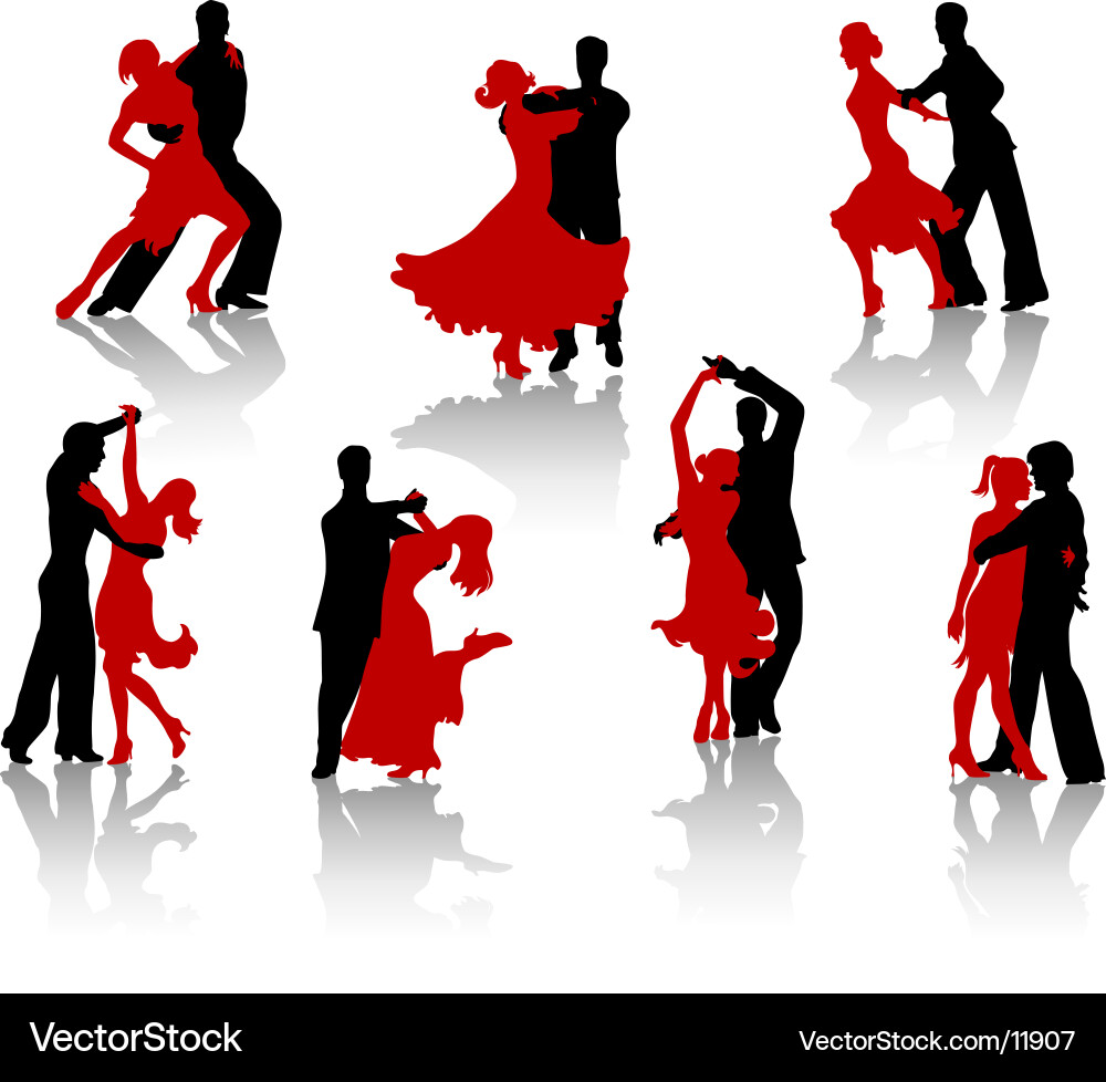 Ballroom Dance Silhouettes vector image