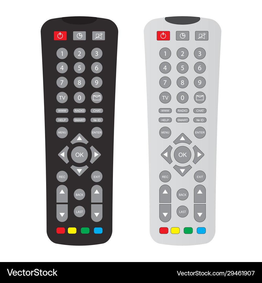 Black and gray remote control with buttons Vector Image