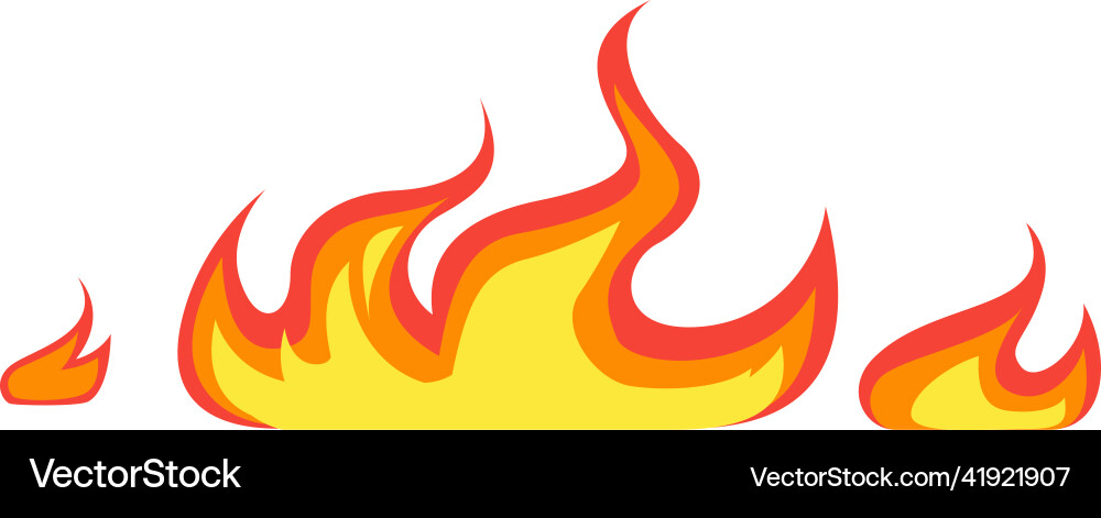 Cartoon fire border horizontal flame burning Cartoon fire border horizontal flame burning vector image