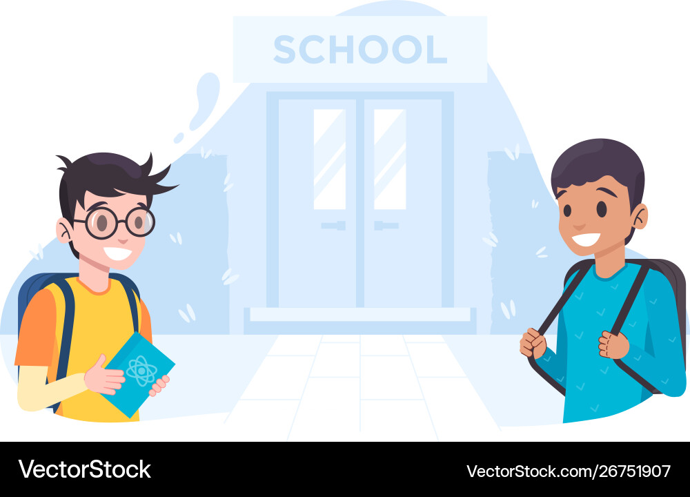 Classmates are talking to each other Vector Image