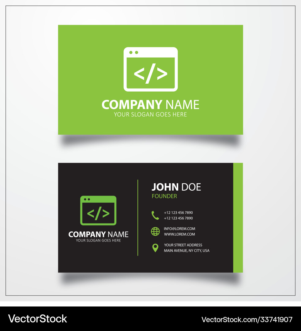 Coding icon business card template vector image
