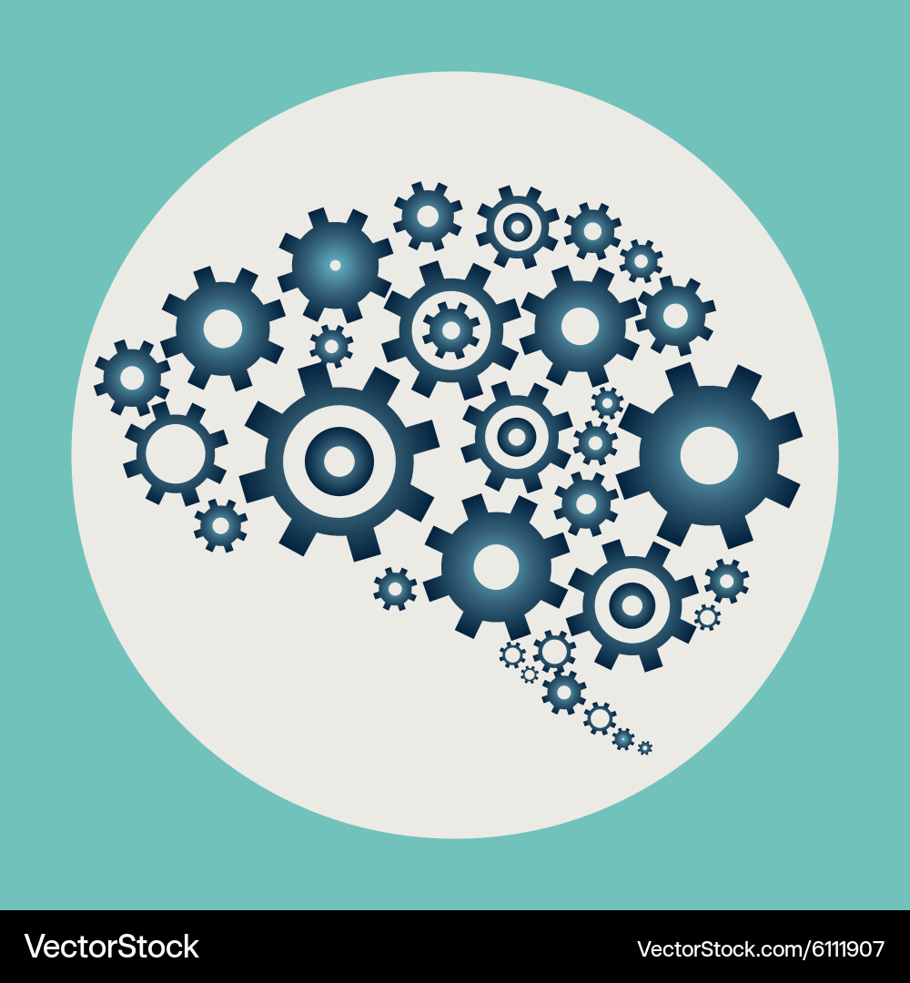 Cog Brain Mechanism vector image
