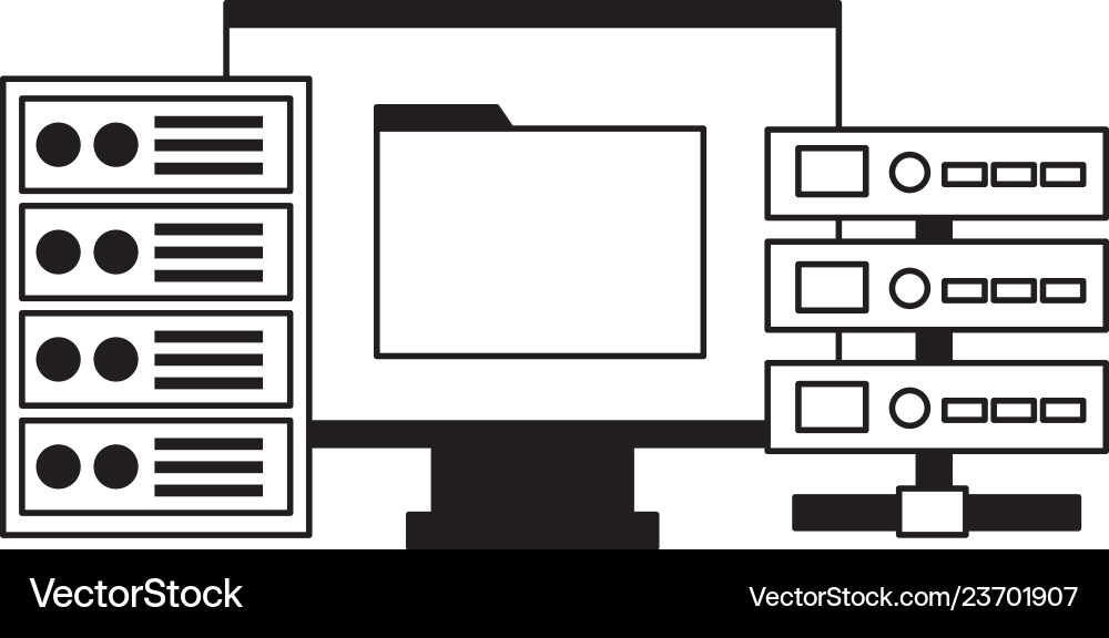Computer folder database server Vector Image