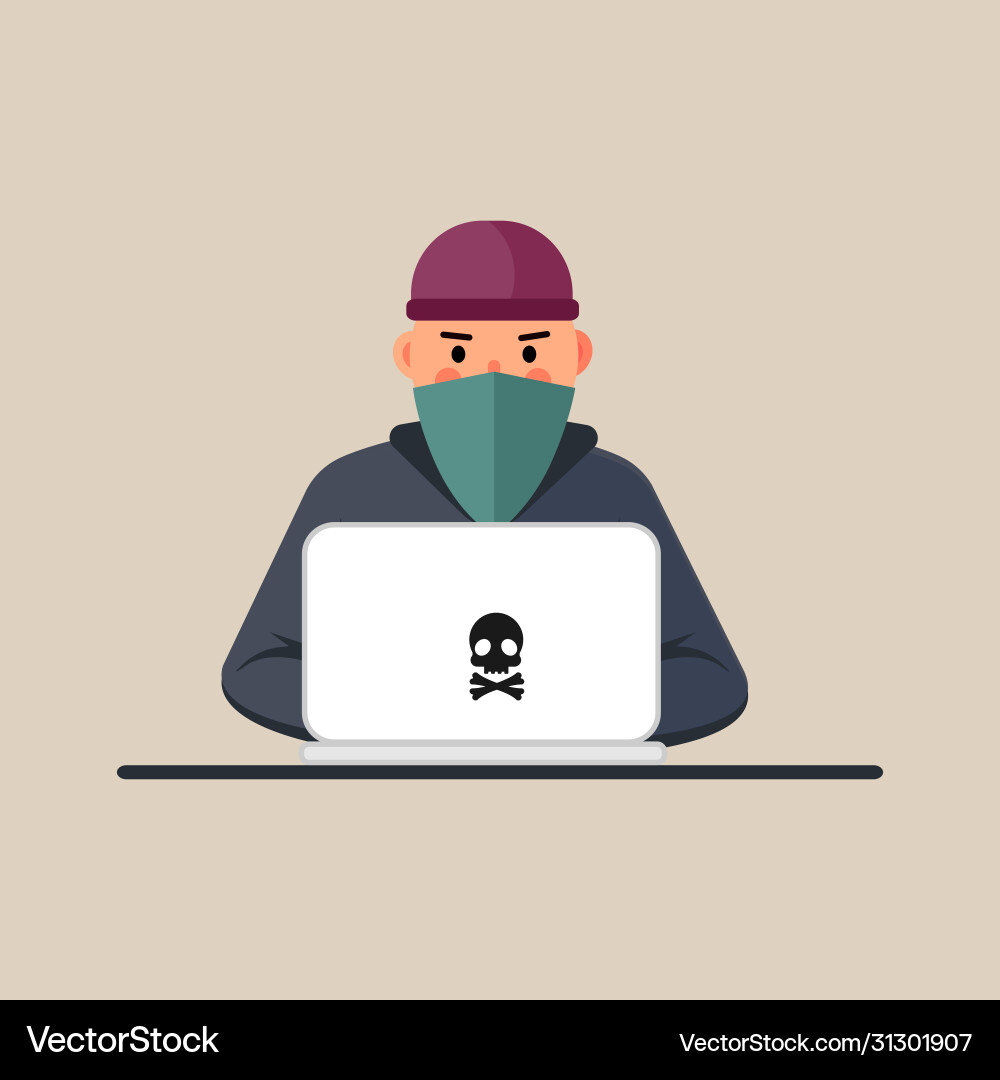 Computer Hacker verbreiten ein Netz - isoliert vektorbild