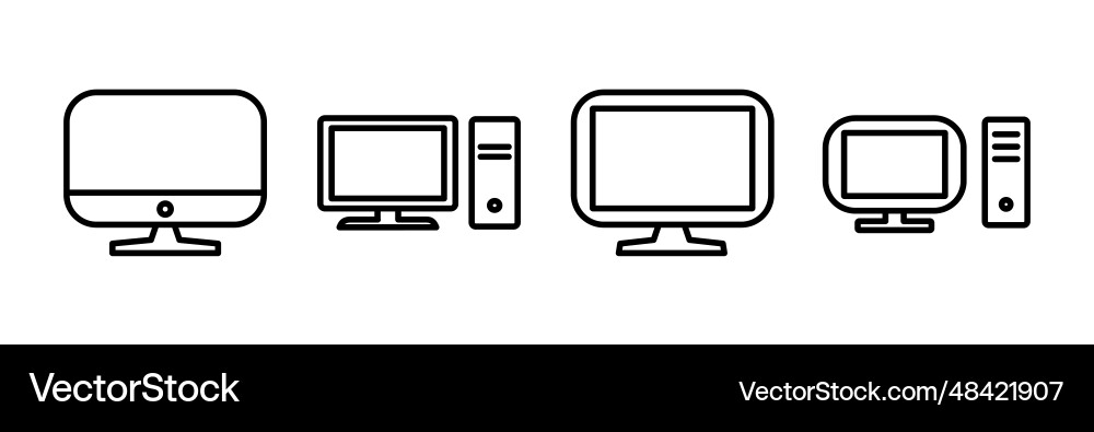Computer icon monitor Computer icon monitor Vector Image