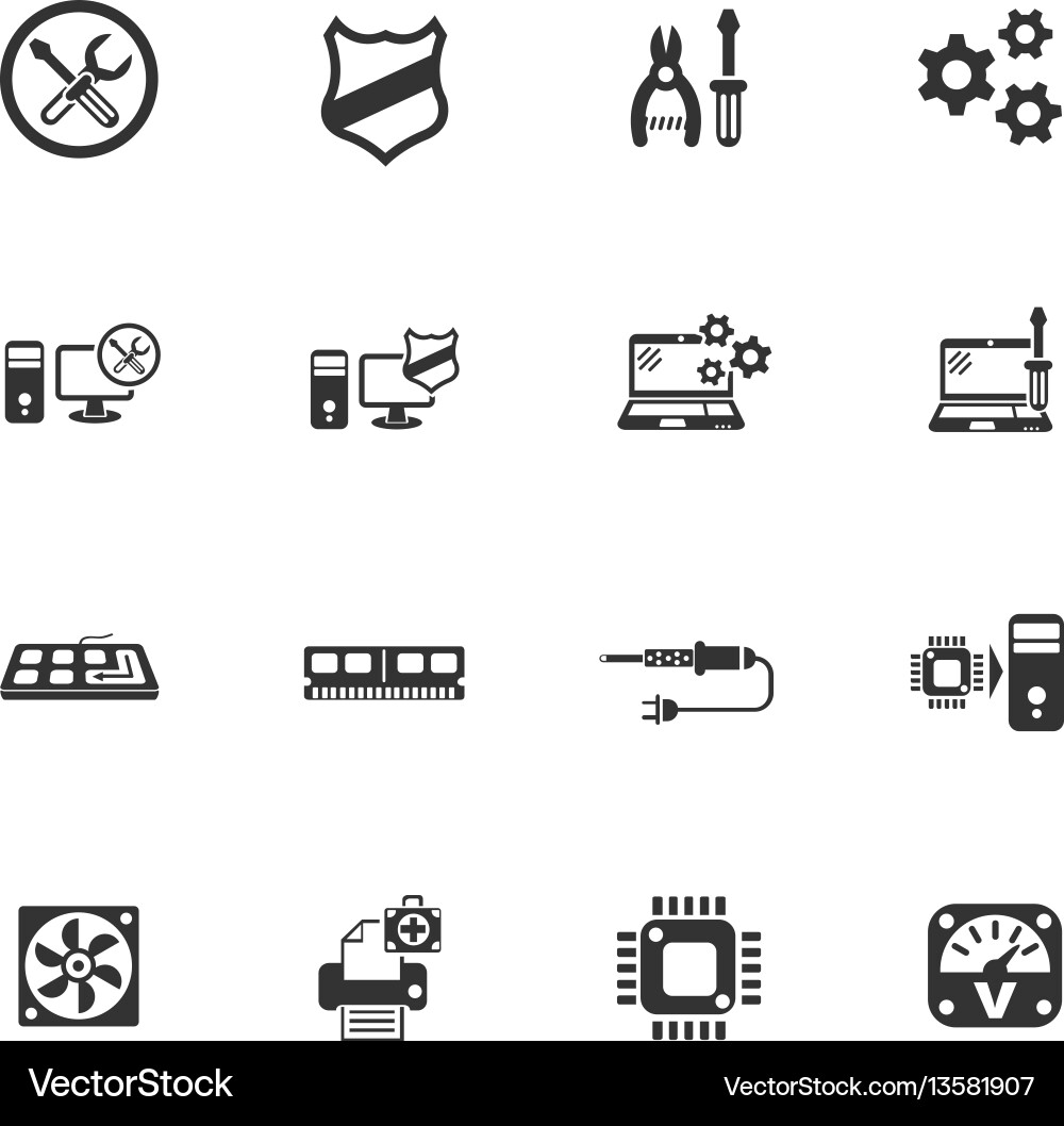 Computer repair icon set Vector Image