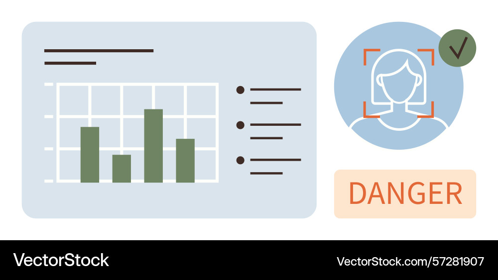 Facial recognition technology with data analytics Facial recognition technology with data analytics vector image