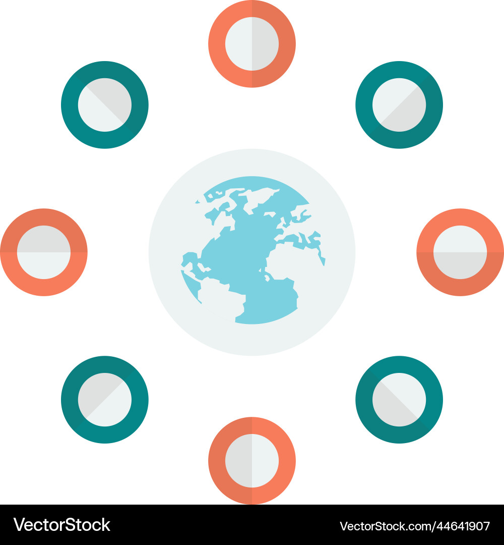Globe and connection in minimal style Vector Image