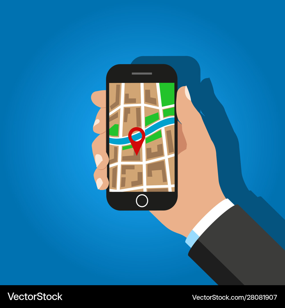 Gps navigator interface with city map and place Gps navigator interface with city map and place vector image