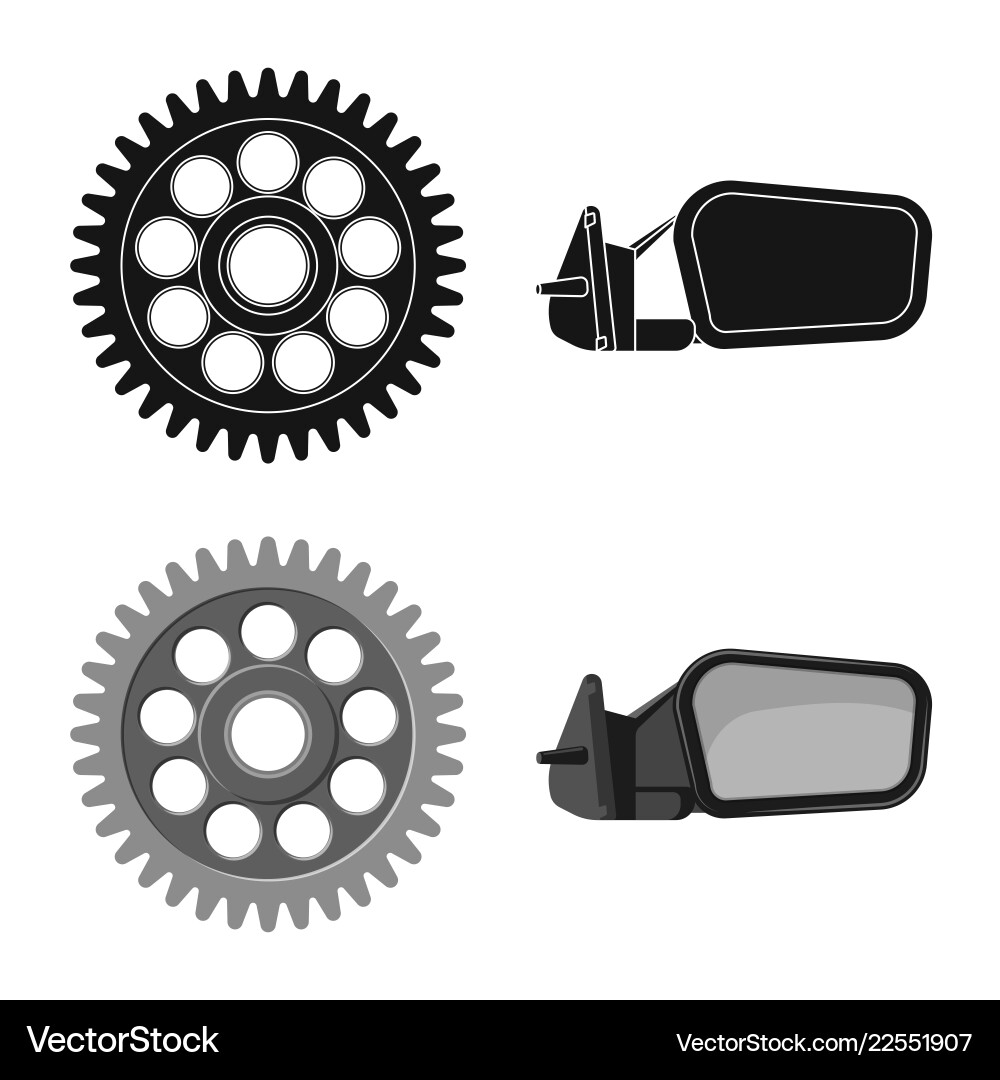 Isolated object of auto and part symbol set Vector Image