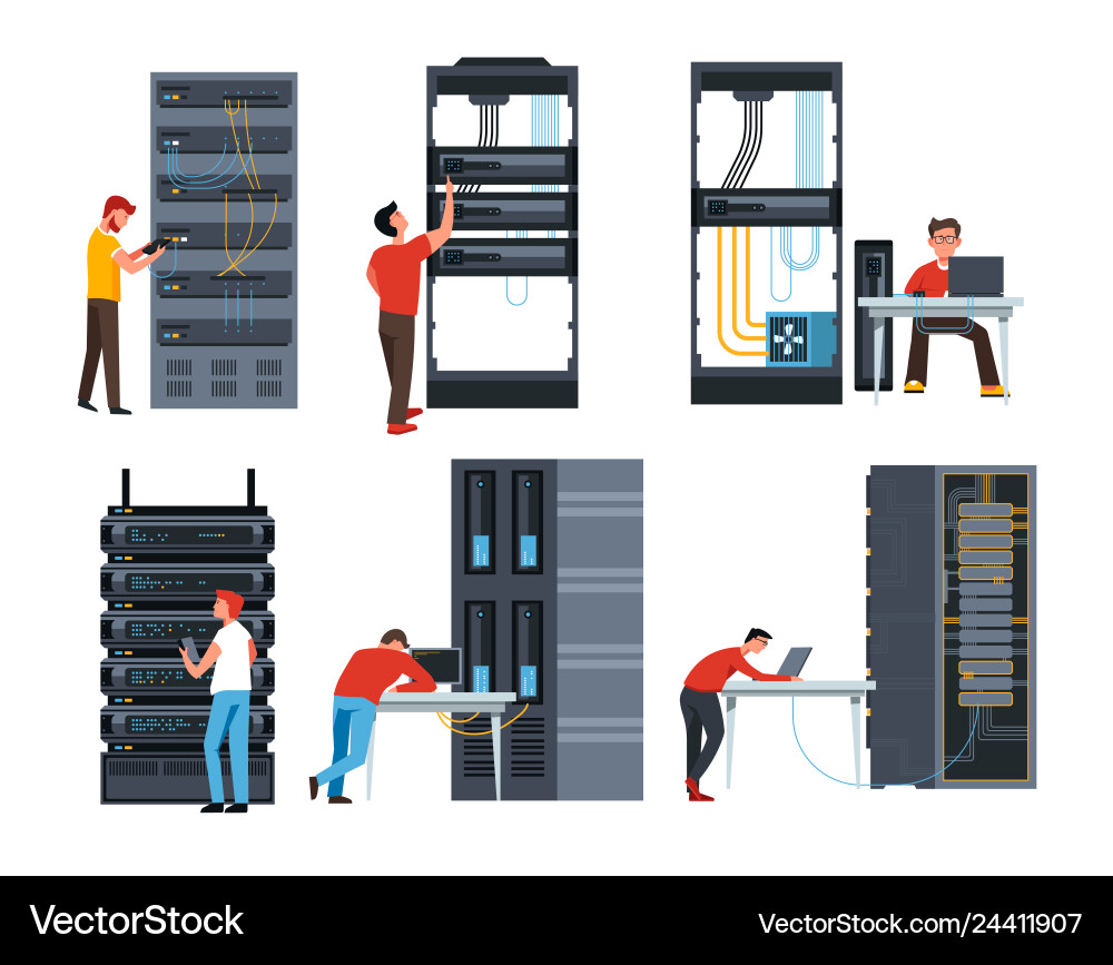 IT Server & Data Center Vector Image