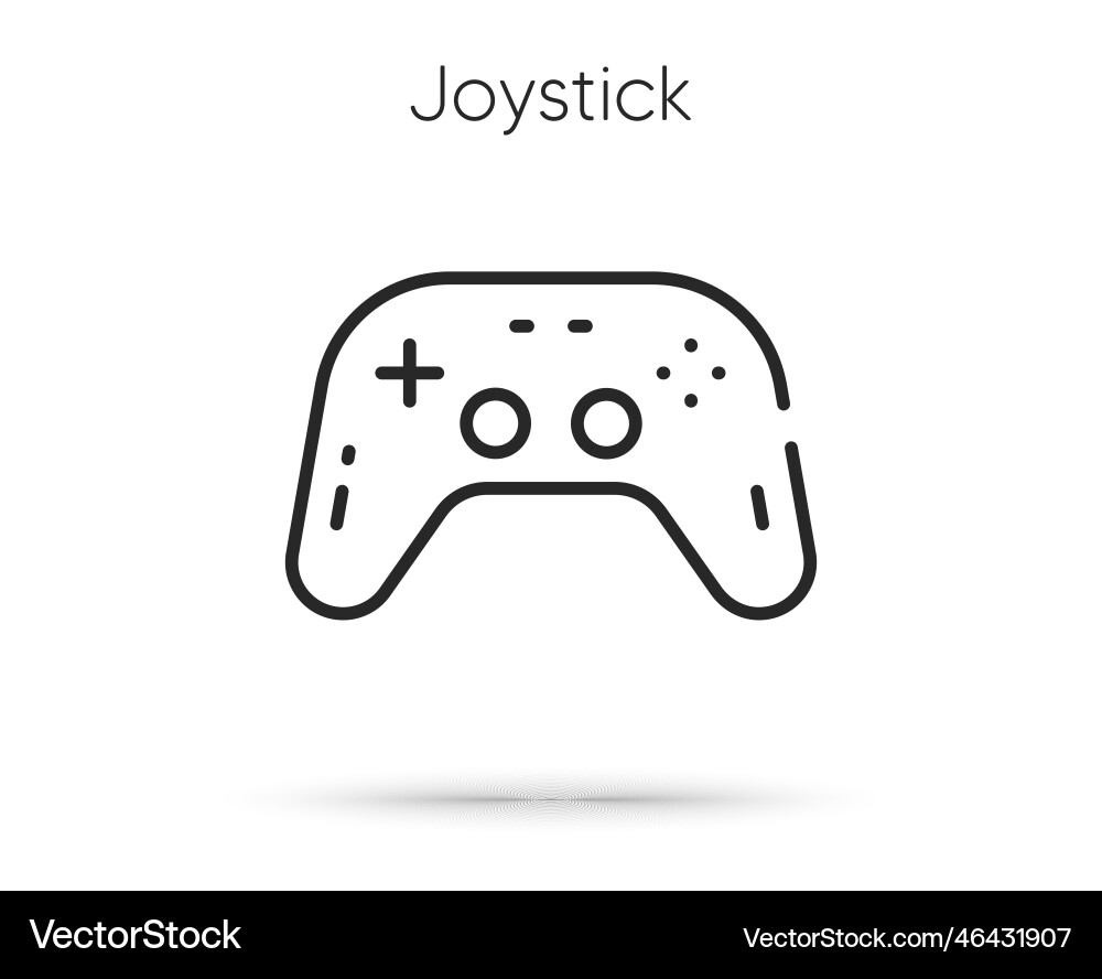 Joystick videogame controller line icon game vector image