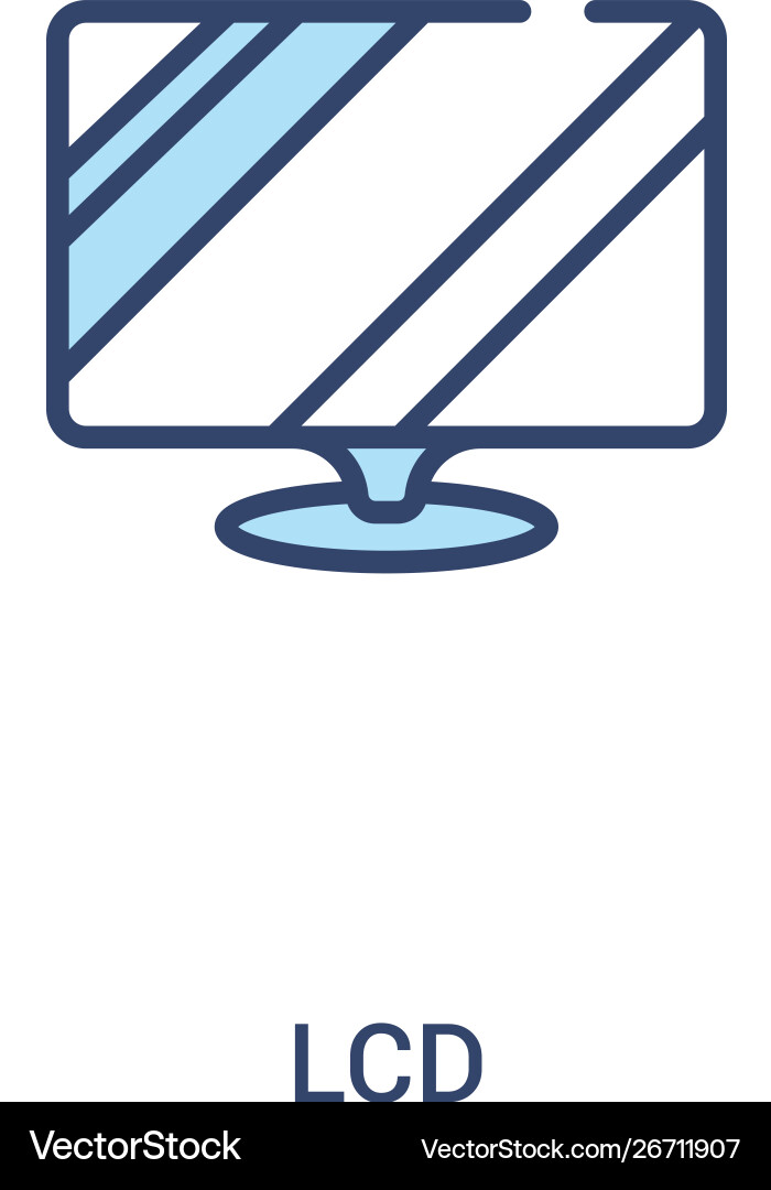 Lcd concept 2 colored icon simple line element Lcd concept 2 colored icon simple line element vector image