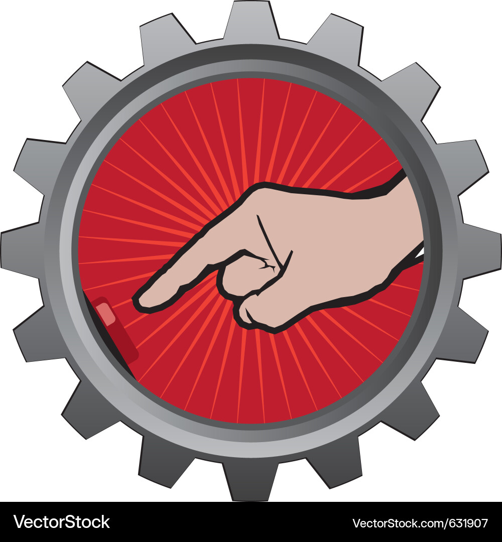 Metal Button Badge - Push Notification vector image