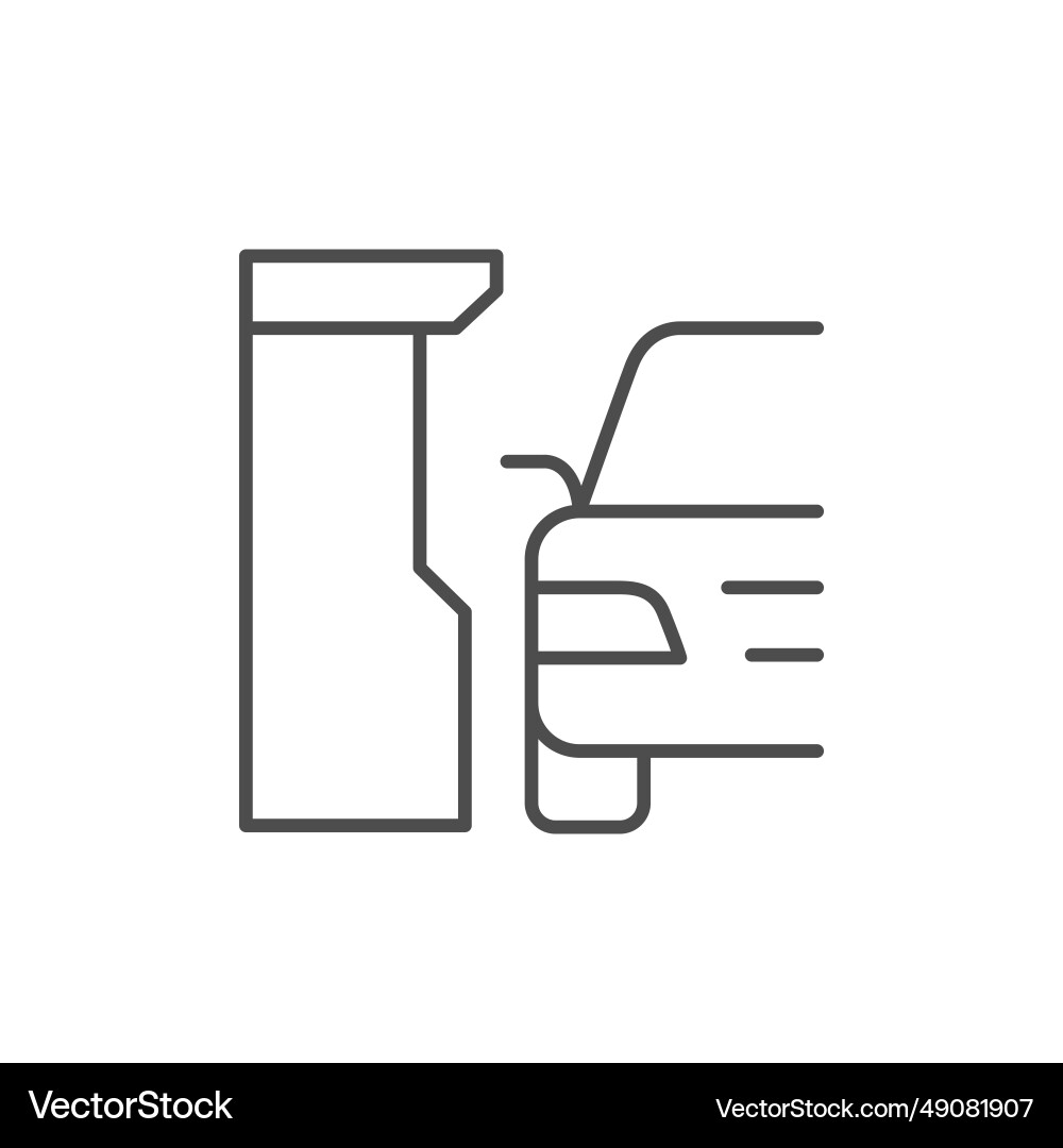 Parking machine line outline icon vector image