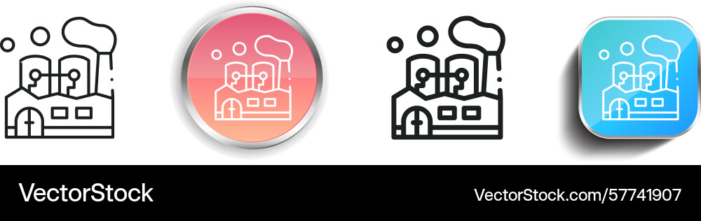 Power plant icon thin linear regular and button vector image