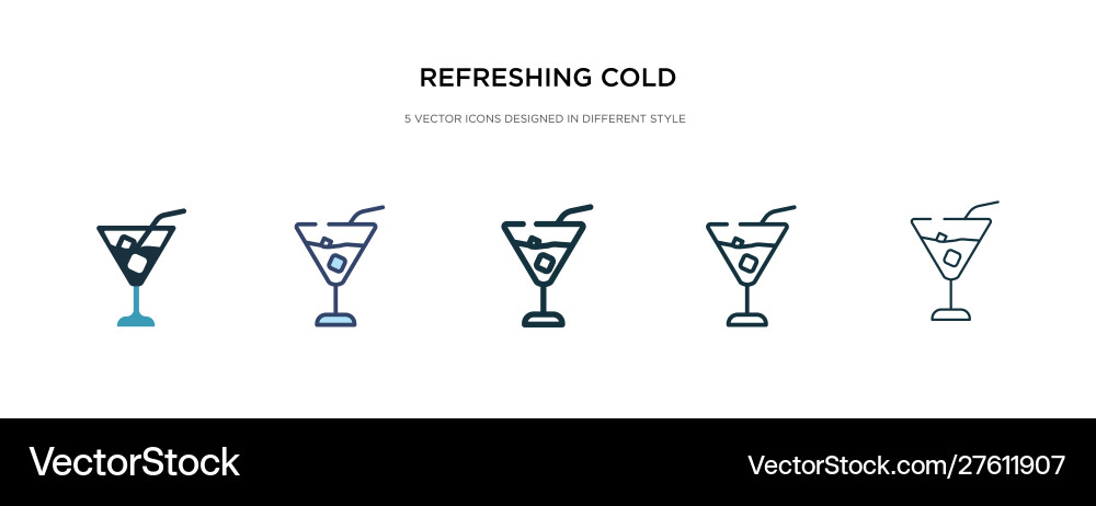 Refreshing cold drink icon in different style vector image