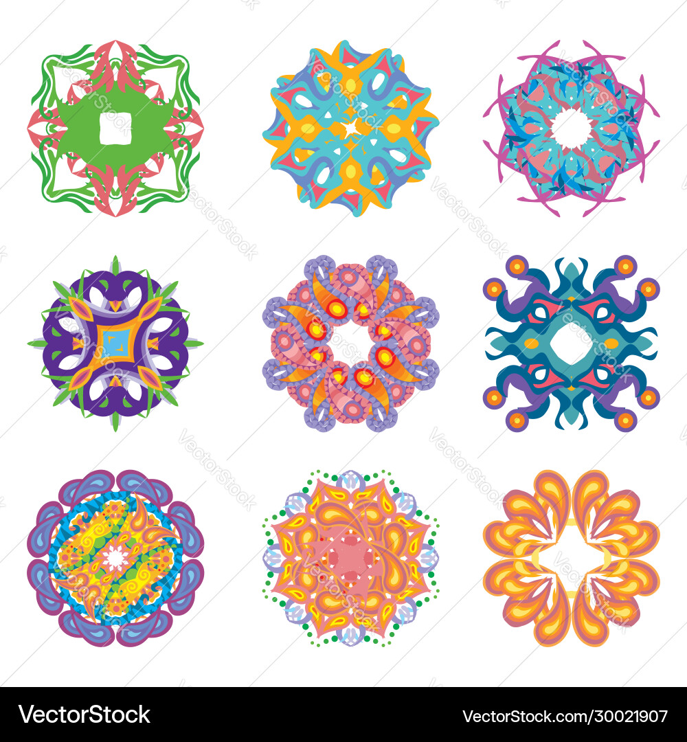 Round pattern set Round pattern set vector image