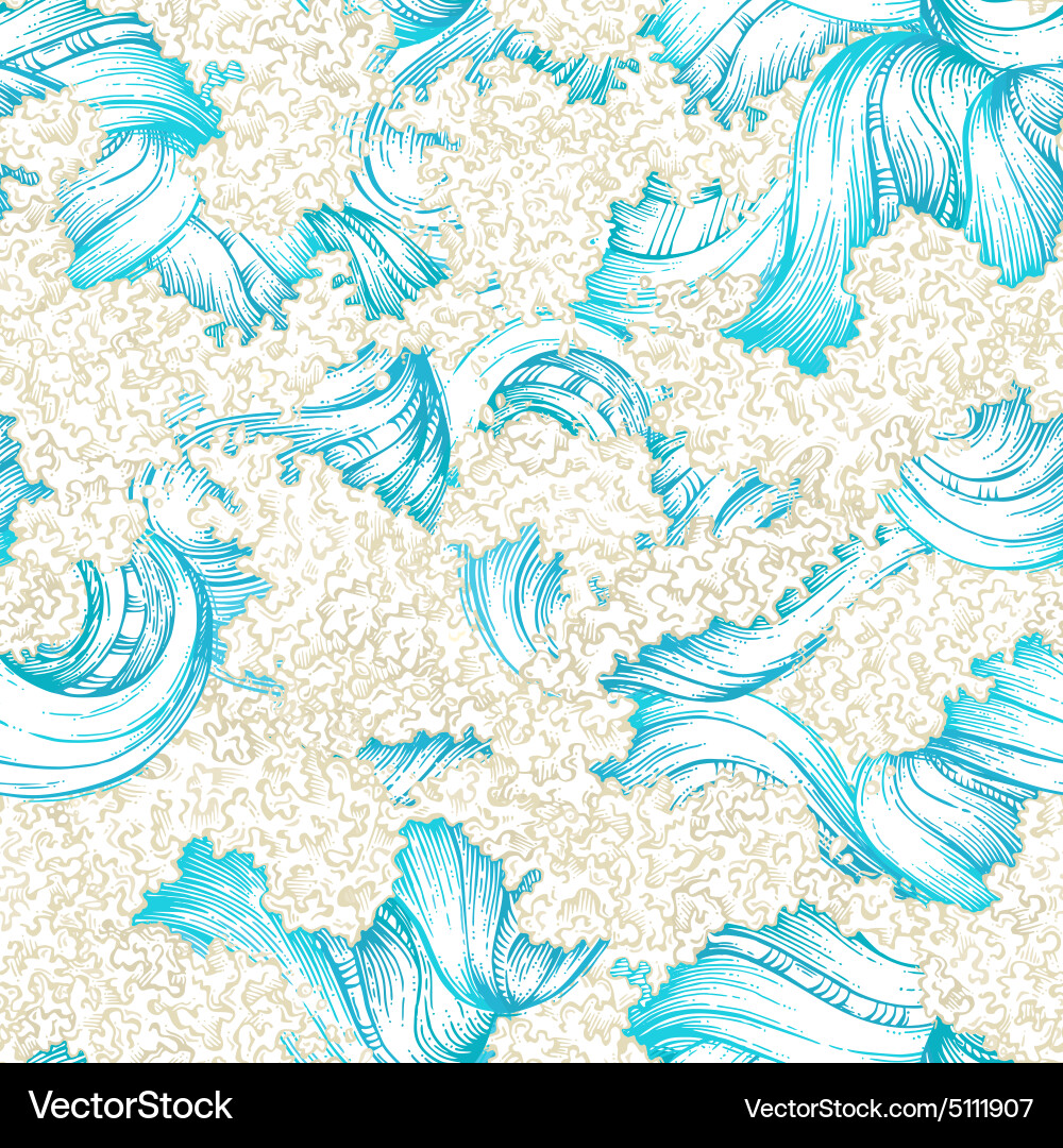 Seamless waves pattern vector image