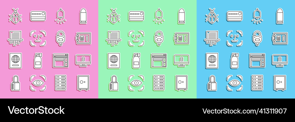Set line safe lock on computer monitor ringing Set line safe lock on computer monitor ringing vector image